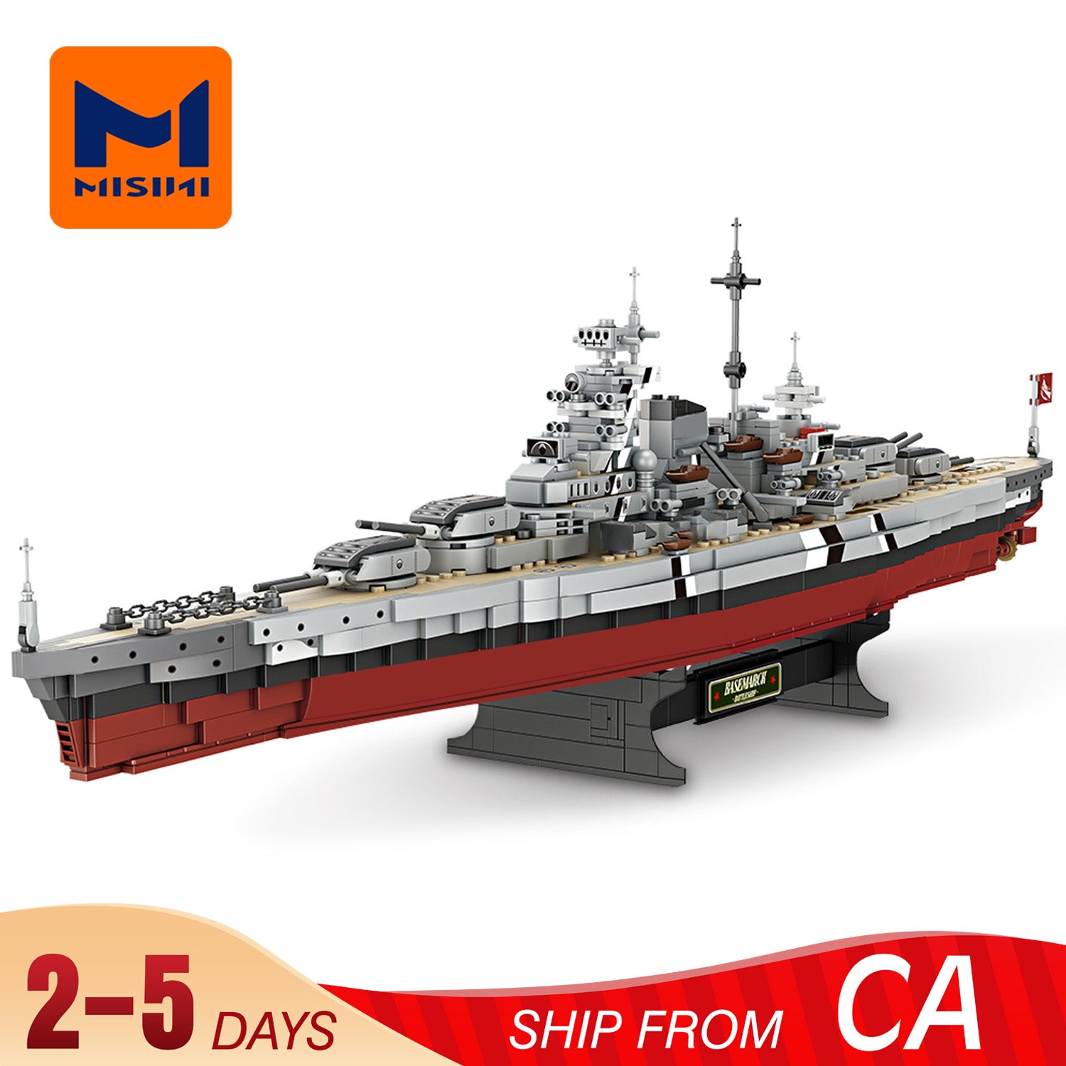 MISINI FC4201 German Battleship Bismarck CA Warehouse Express