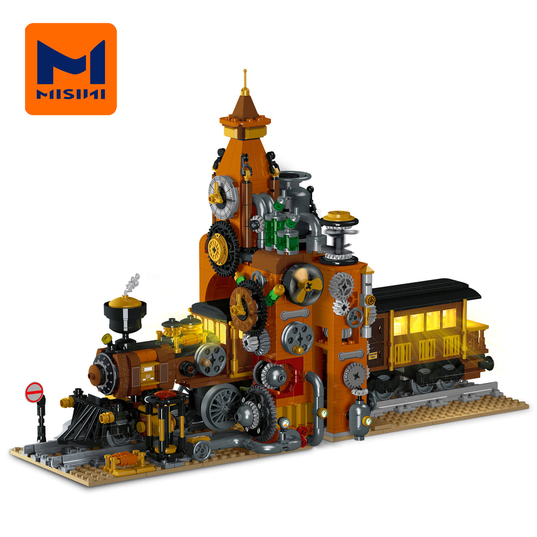 MISINI 028005 Steampunk Train Bookends