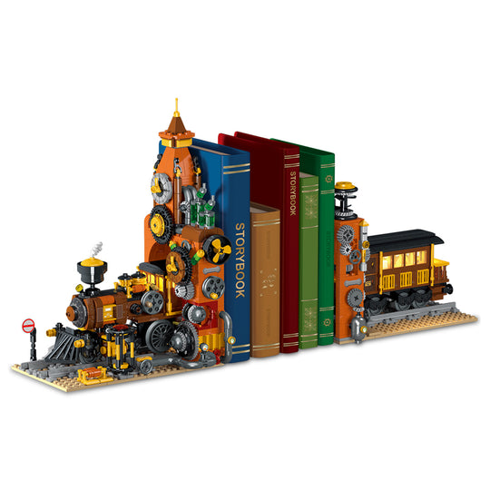 MISINI 028005 Steampunk Train Bookends US Warehouse Express