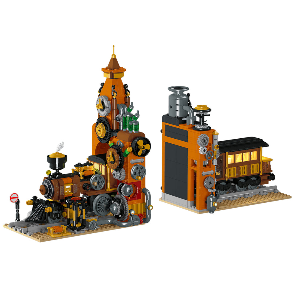 MISINI 028005 Steampunk Train Bookends