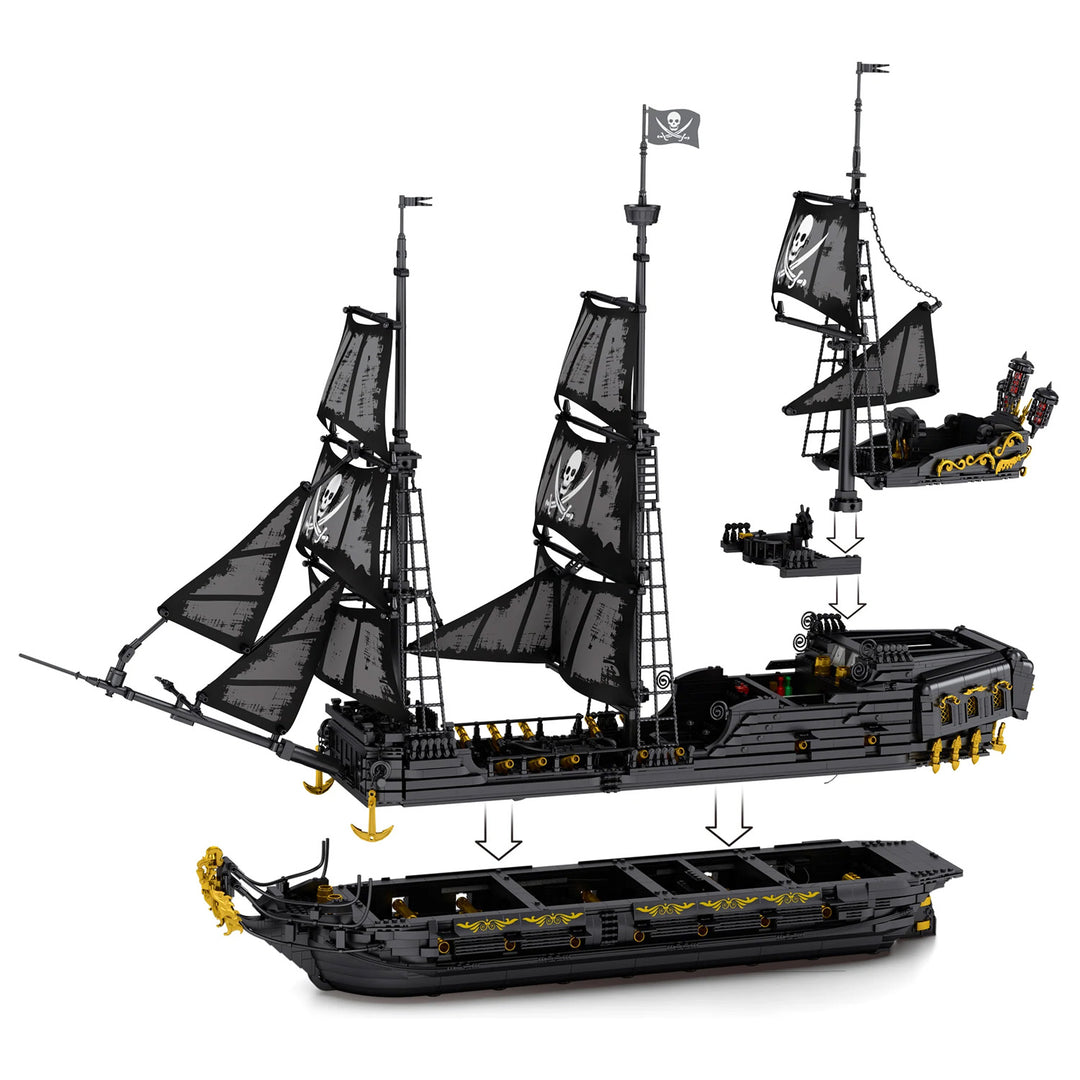 MISINI 66036 Black Pearl Pirate Ship