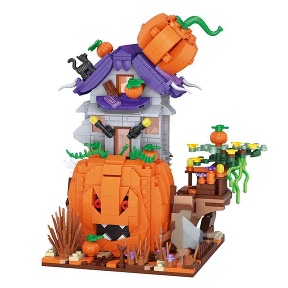 MISINI 4 in 1 Halloween Themed House（1248+1249+1250+1251 ) US Warehouse Express