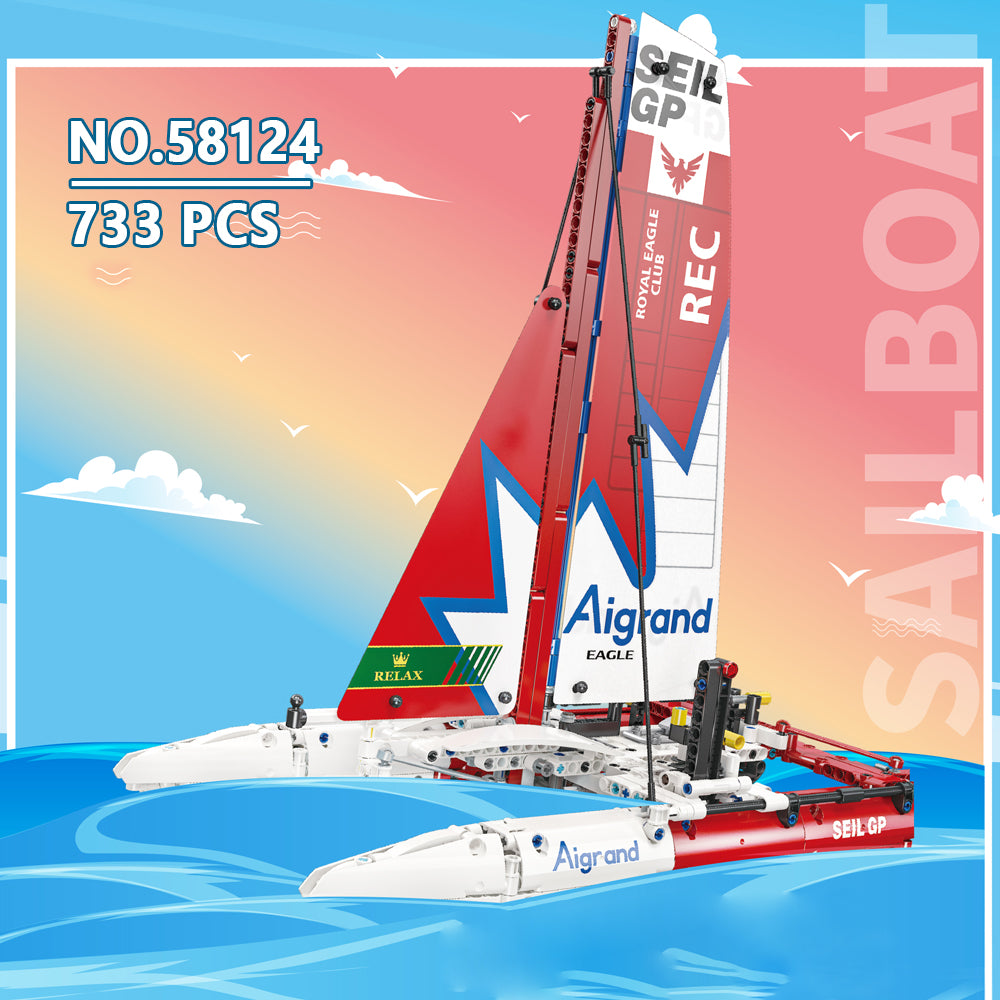 MISINI 58124 F50 Hydrofoil Catamaran Sailboat