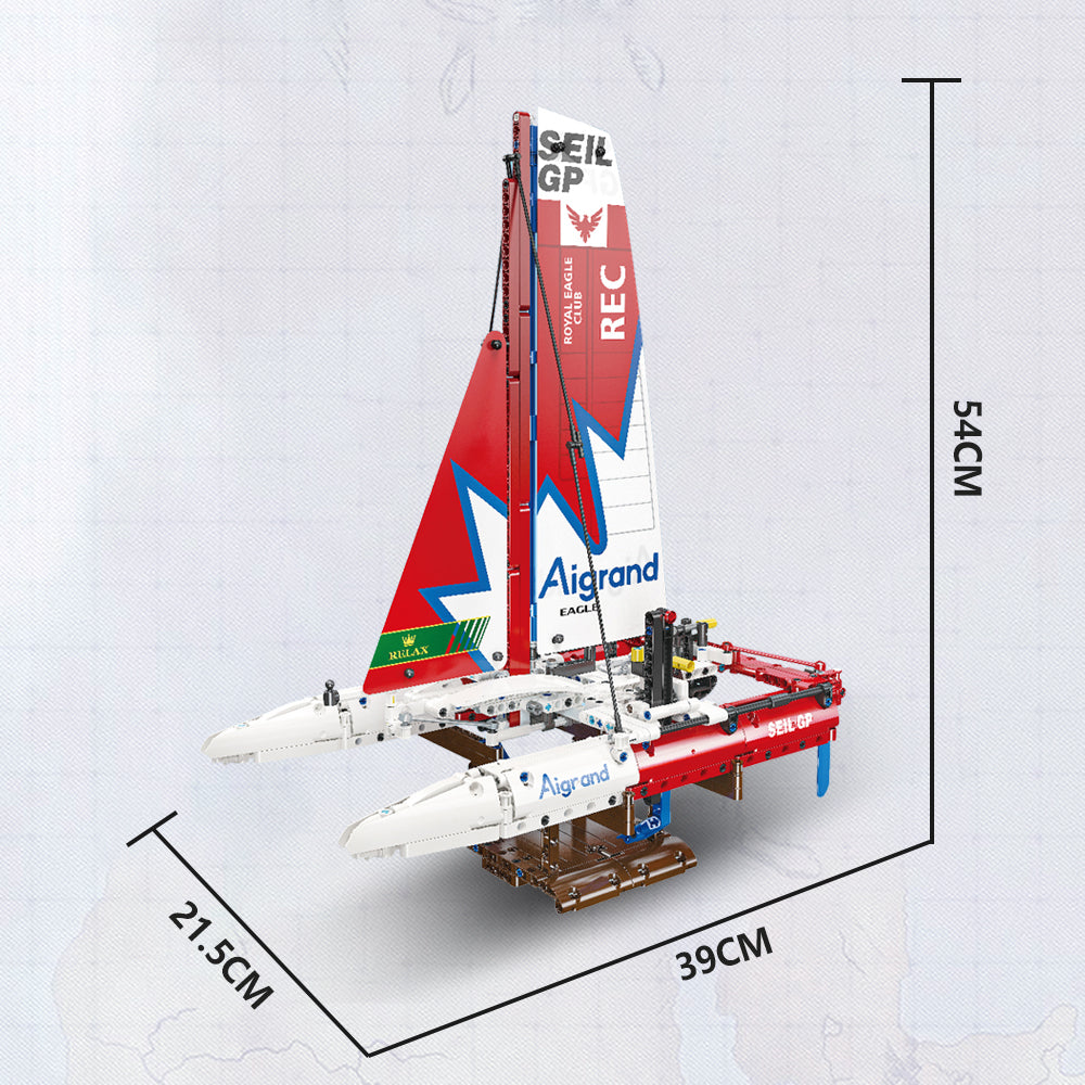 MISINI 58124 F50 Hydrofoil Catamaran Sailboat