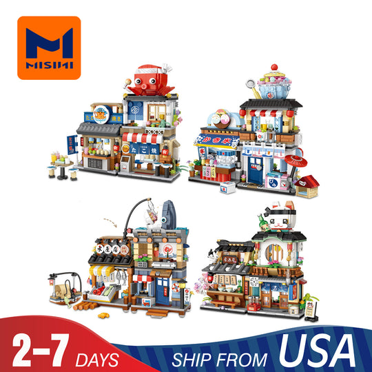 MISINI 4 in 1 Japanese Seafood Store  (1218-1219-1231-1232) US Warehouse Express