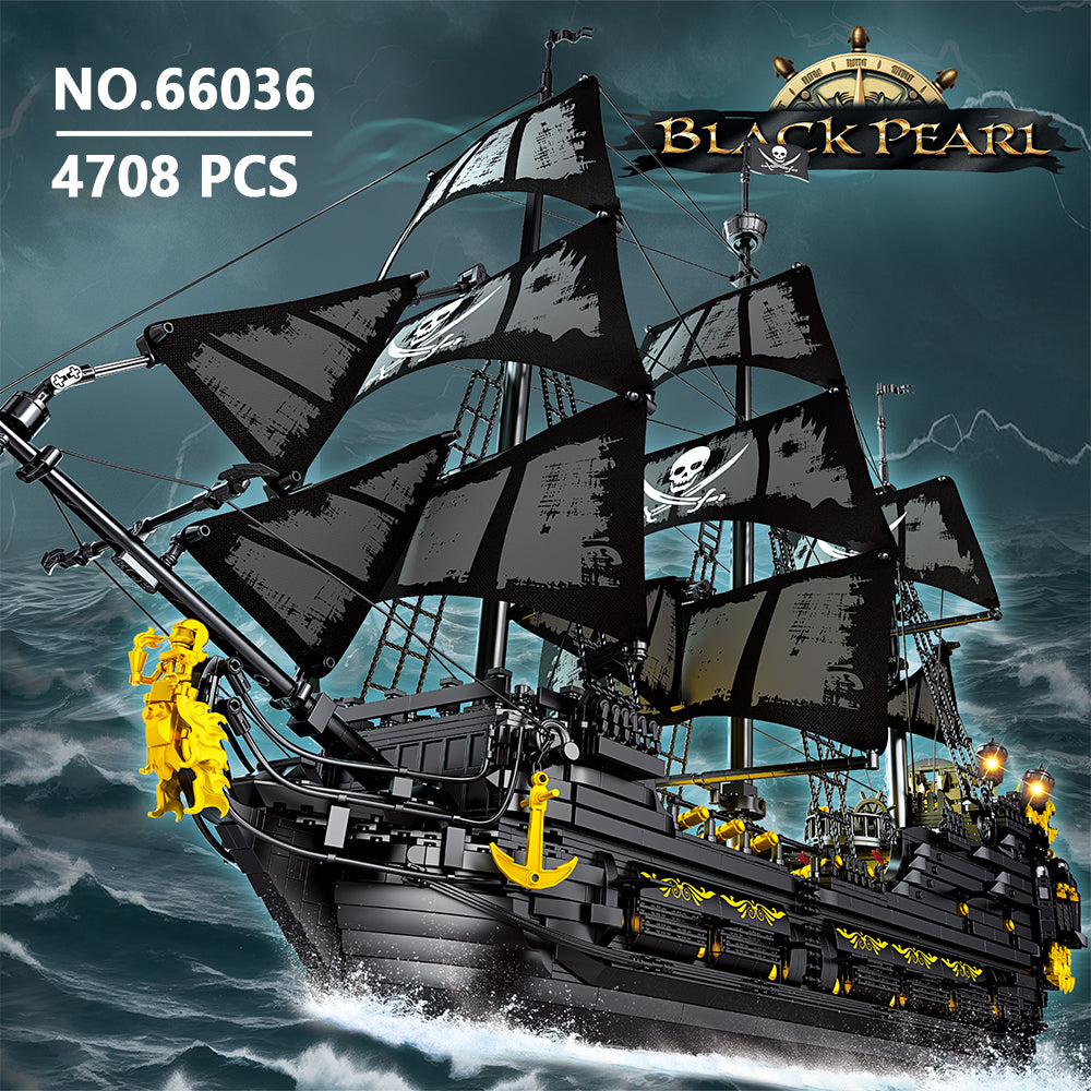 MISINI 66036 Black Pearl Pirate Ship