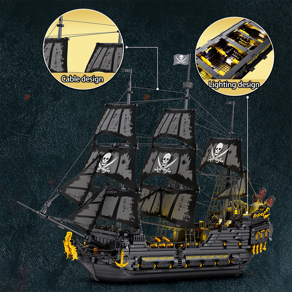 MISINI 66036 Black Pearl Pirate Ship