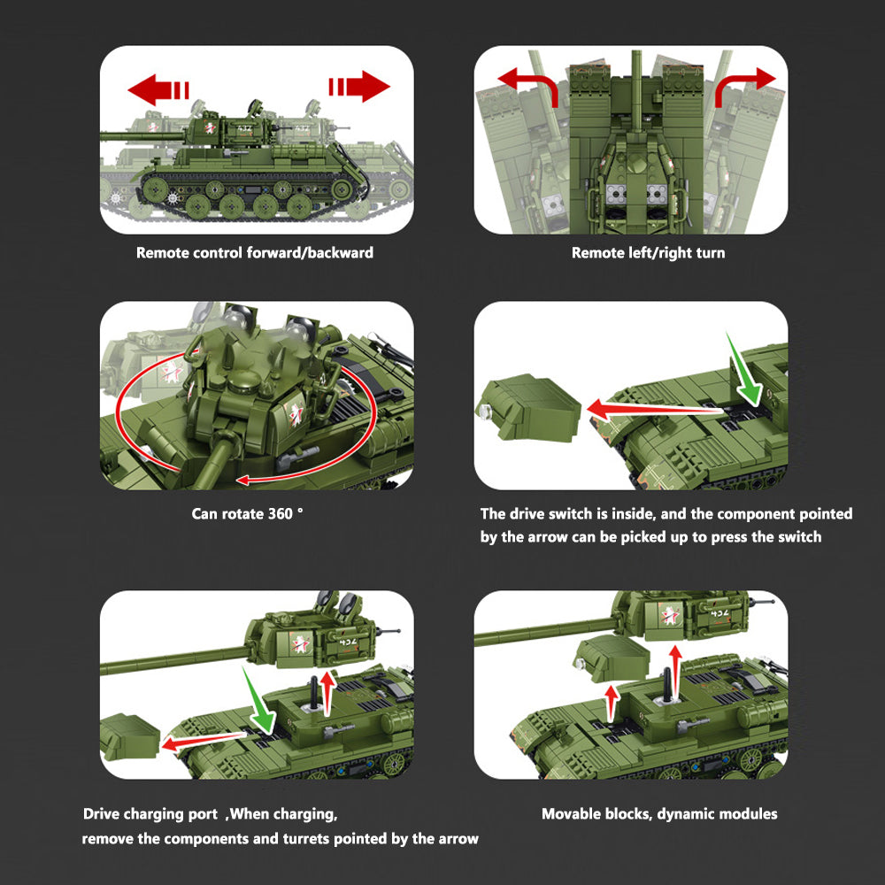 MISINI 676007 STALIN II JS-2 Heavy Tank  with Power Functions