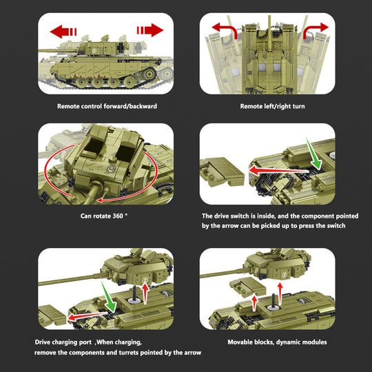 MISINI 676008 Centurion Main Battle Tank  with Power Functions