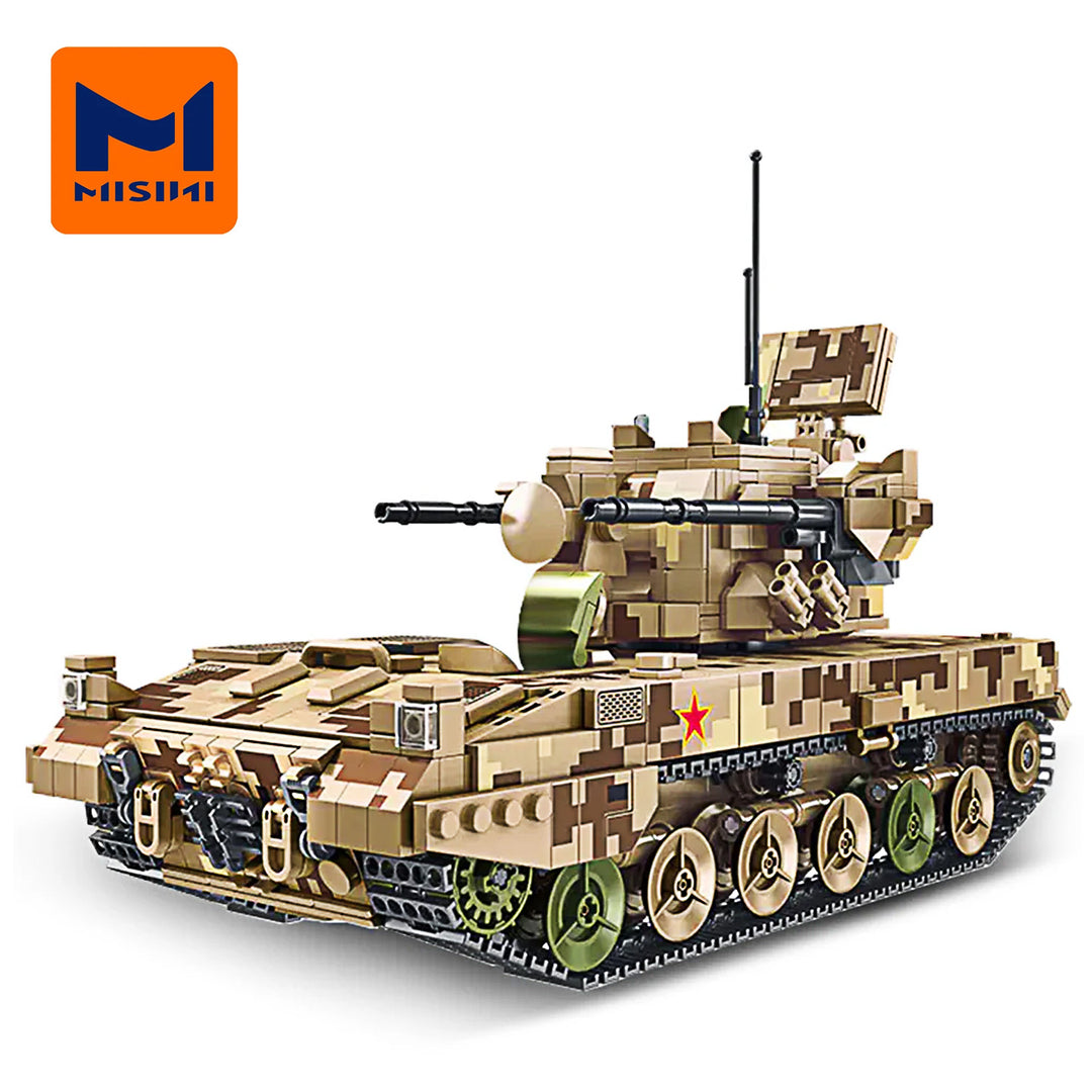 MISINI 688006 09 Type 35mm Tracked Self Propelled Anti Aircraft Artillery Building Block Set