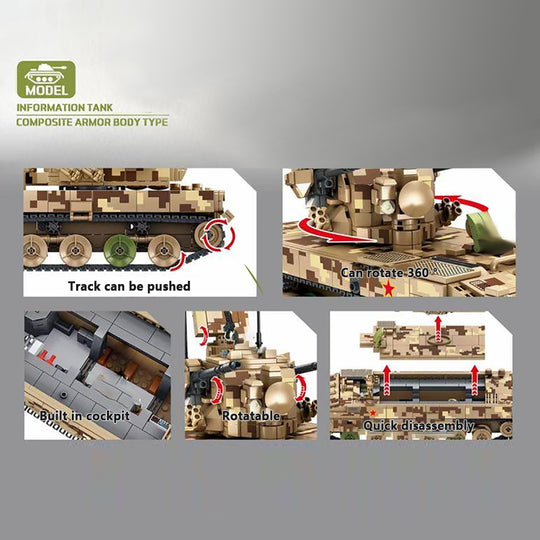 MISINI 688006 09 Type 35mm Tracked Self Propelled Anti Aircraft Artillery Building Block Set