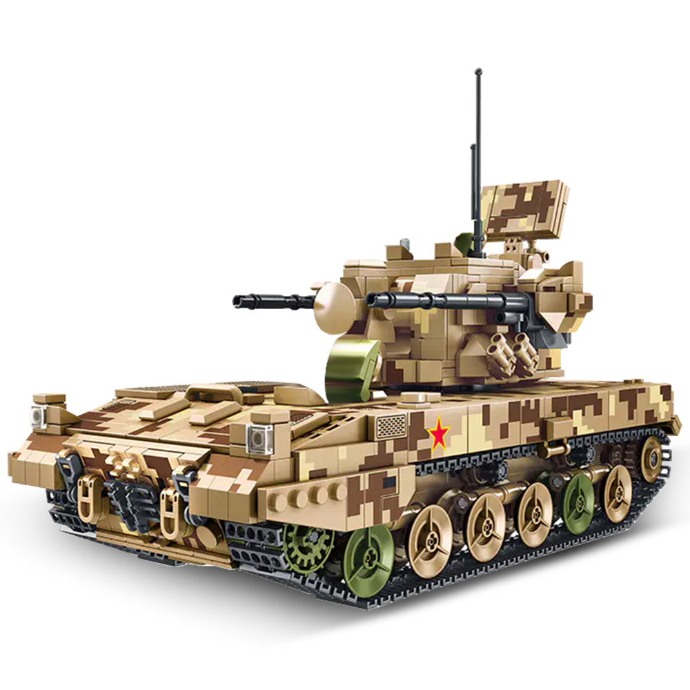 MISINI 688006 09 Type 35mm Tracked Self Propelled Anti Aircraft Artillery Building Block Set