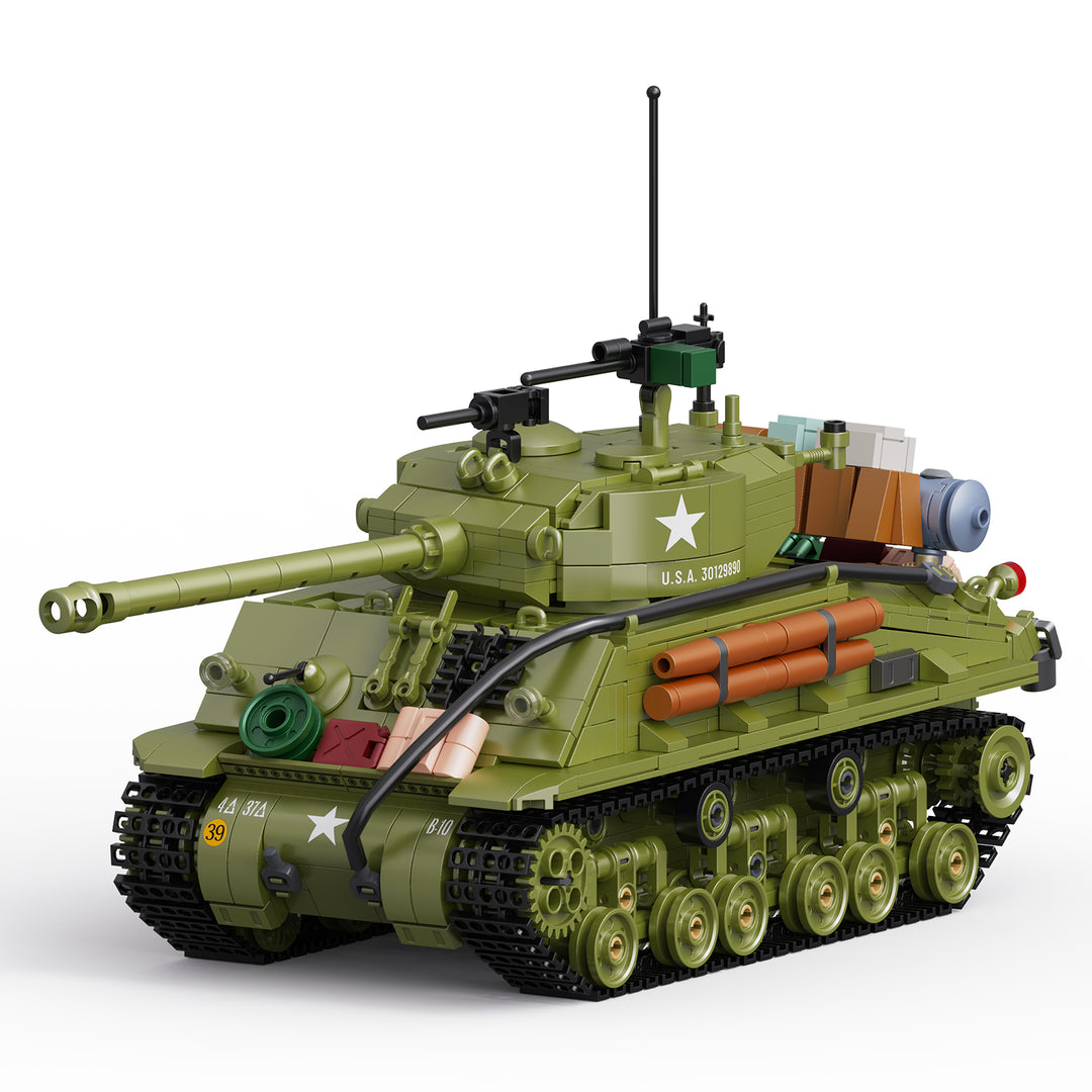 MISINI 1/28 Scale M4A3E8 Sherman Tank Building Block Model