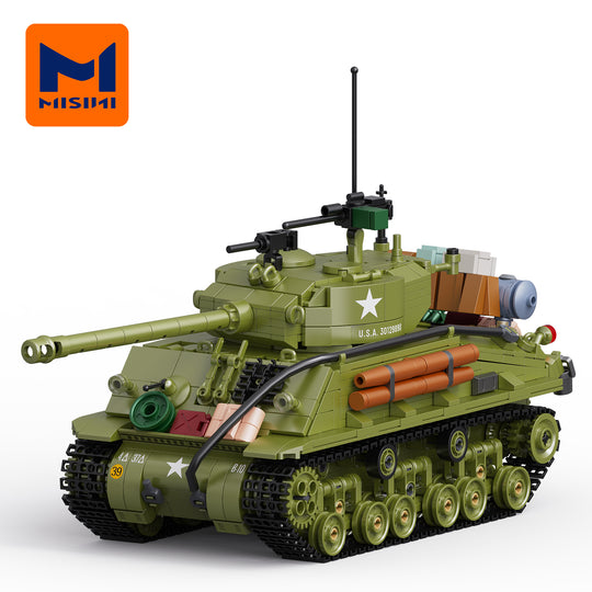 MISINI 1/28 Scale M4A3E8 Sherman Tank Building Block Model