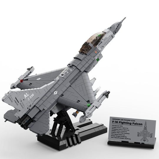 MISINI 1/35 Scale F-16 Fighting Falcon Fighter Jet Building Block Set