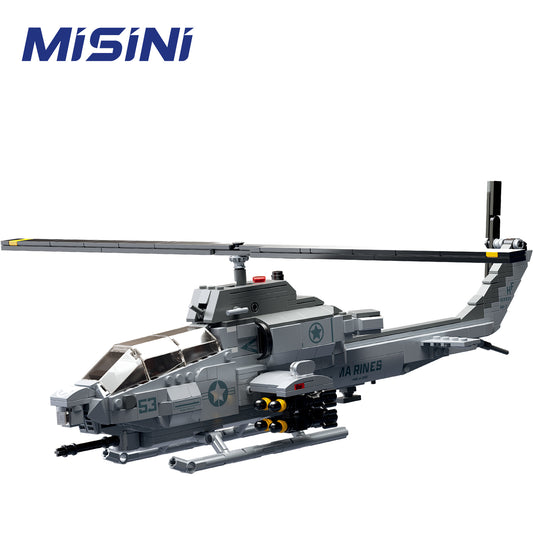 MISINI 1/35 Scale AH-1W Super Cobra Helicopter Building Block Model