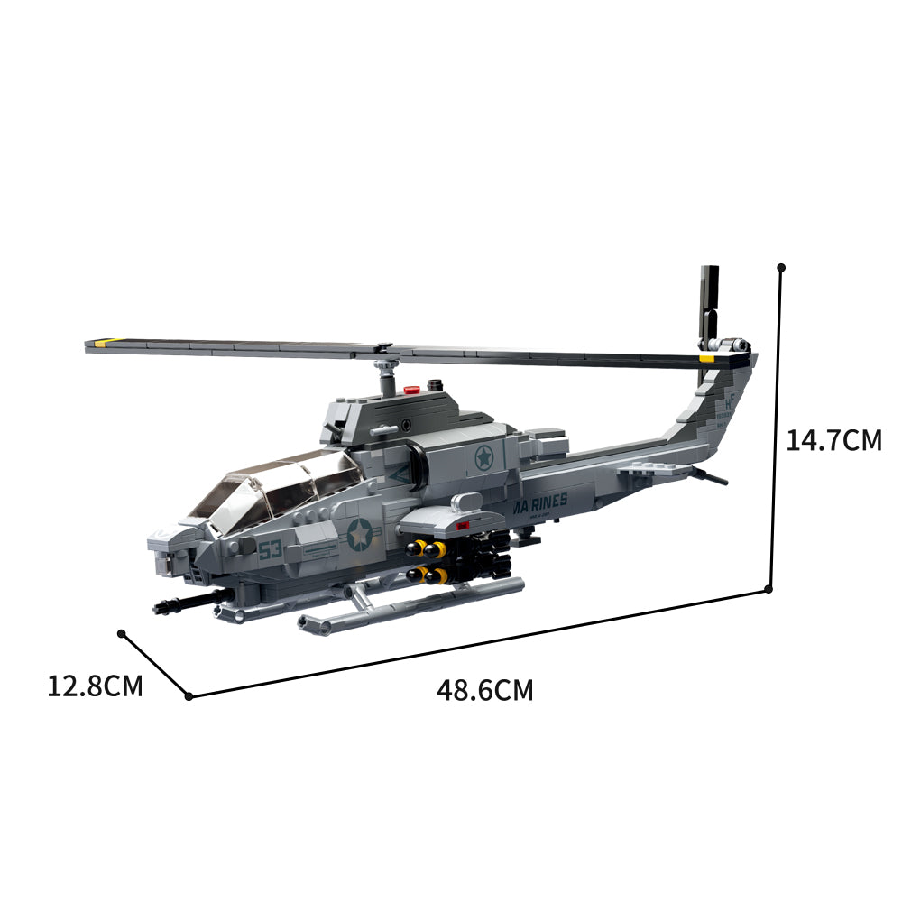 MISINI 1/35 AH-1W Super Cobra Hubschrauber Klemmbaustein-Modell
