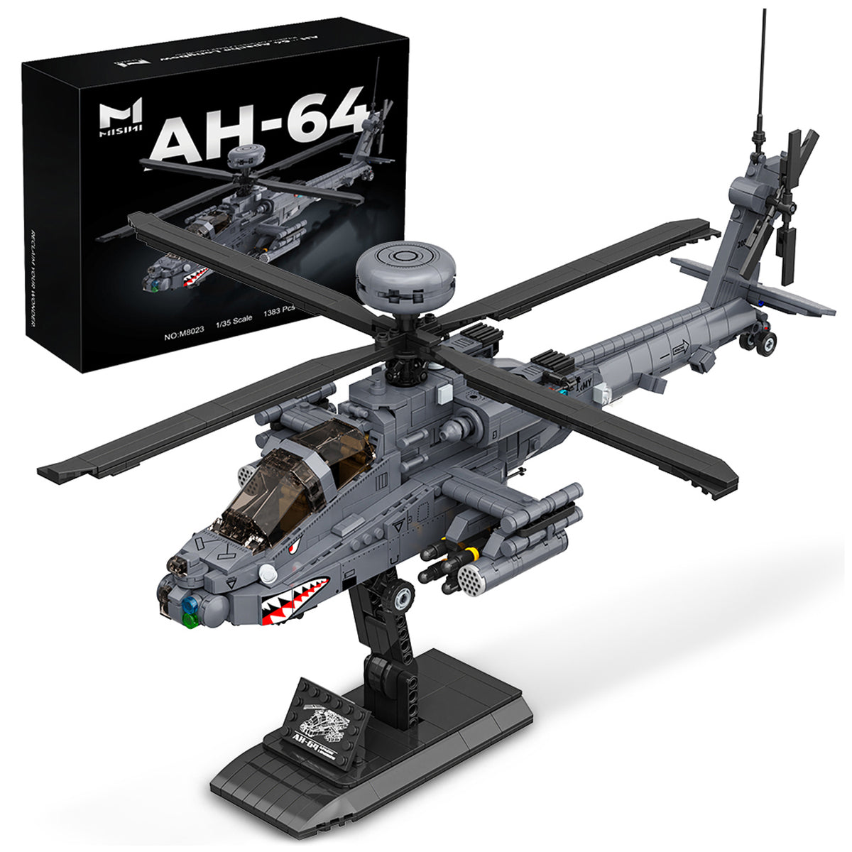 MISINI 1/35 AH-64 Apache Longbow Klemmbaustein-Modell