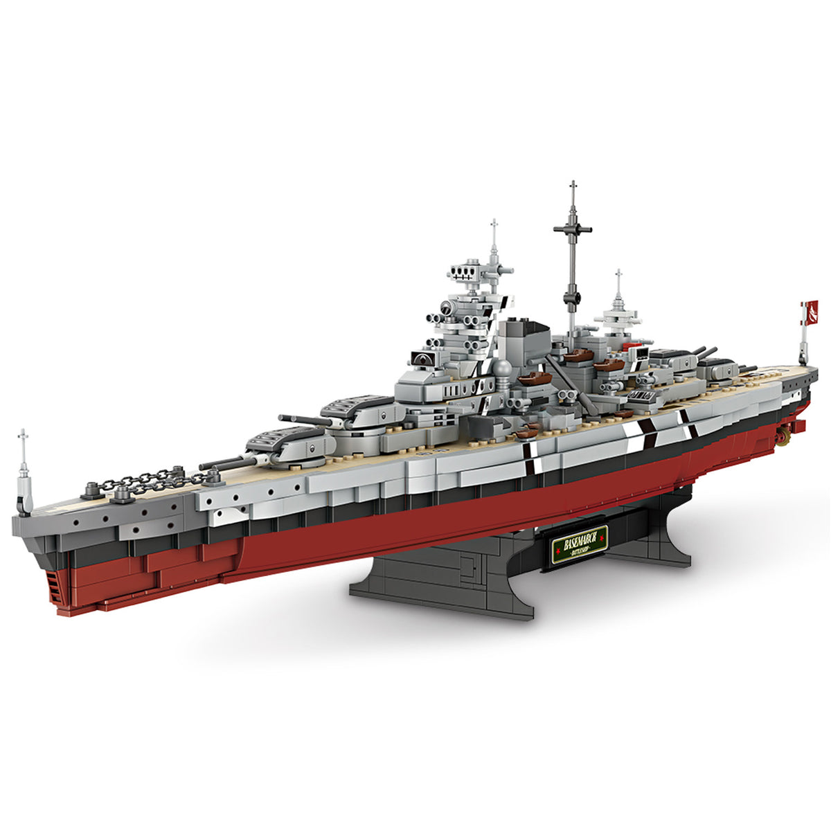 MISINI 1/300 Scale Bismarck Class Battleship Building Block Model