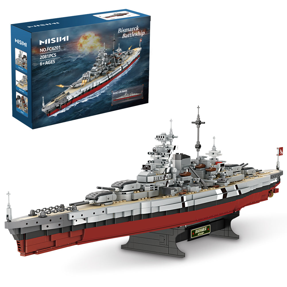 MISINI 1/300 Scale Bismarck Class Battleship Building Block Model