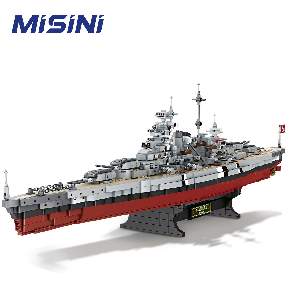 MISINI 1/300 Scale Bismarck Class Battleship Building Block Model