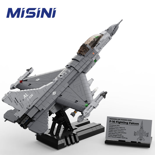 MISINI 1/35 Scale F-16 Fighting Falcon Fighter Jet Building Block Set