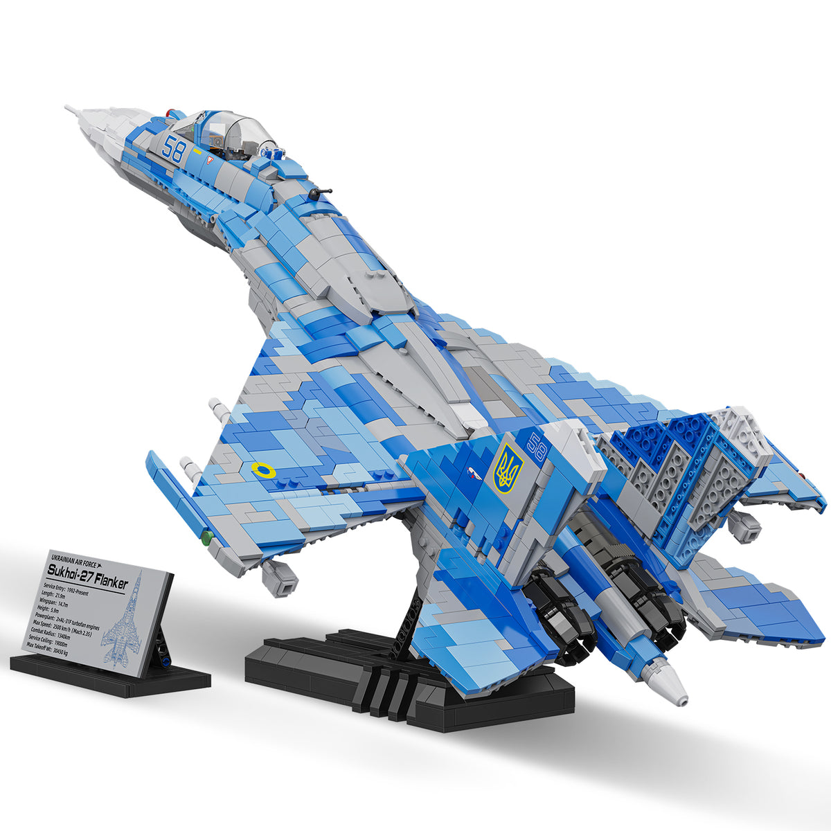 MISINI 1/35 Maßstab SU-27 Flanker Kampfjet Klemmbaustein-Modell