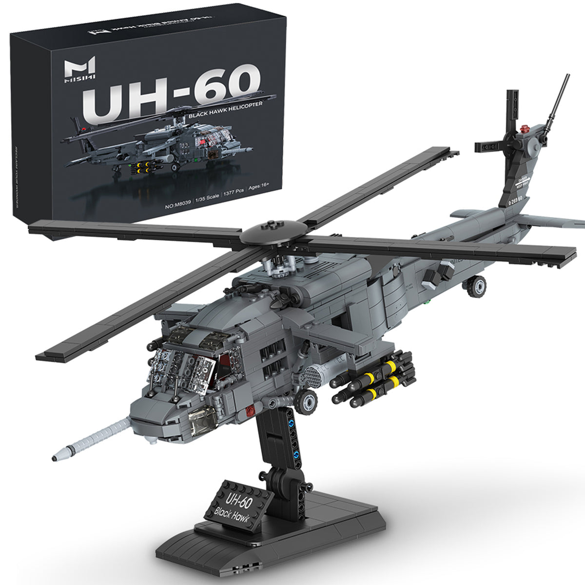 MISINI 1/35 Scale UH-60 Helicopter Building Block Model