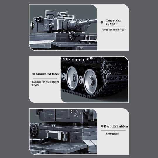 MISINI M38-B0851 Panzerkampfwagen Tiger Ausf ü hrung E,  Remote Control Building Block Tank